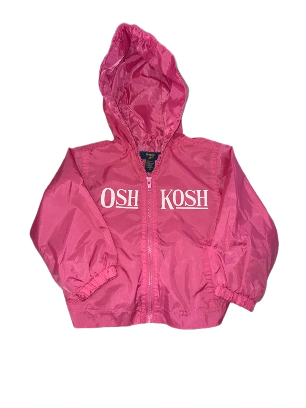OshKosh Girls Size 3T Pink Nylon Hooded Windbreaker Jacket